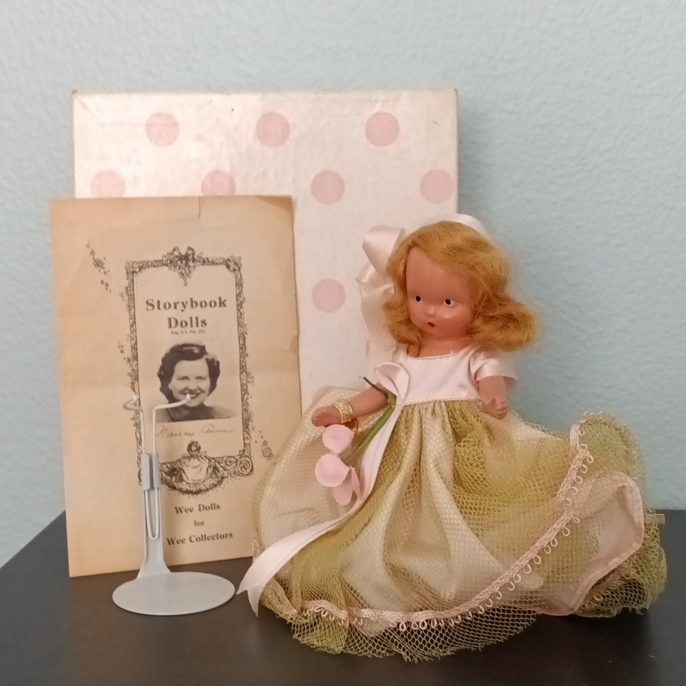 Nancy Ann Storybook Doll #90 Seasons Series Spring w/Box, Tag & more